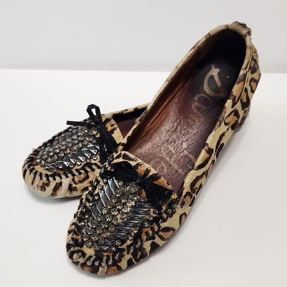 Sam Edelman Leather flat loafers Shoes sz 8 M Jeweled - Picture 12 of 12